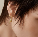 Gold Plated Solitaire Cubic Zirconia Stud Earrings